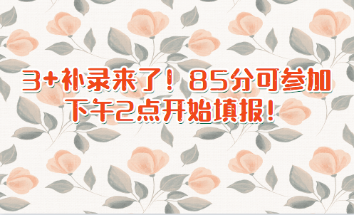 3+證書(shū)補(bǔ)錄來(lái)了！85分可參加，下午2點(diǎn)開(kāi)始填報(bào)！(圖1)